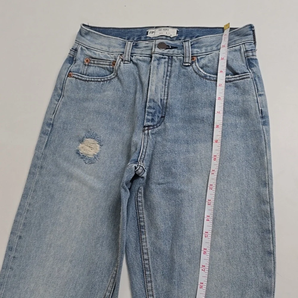 Free People Distressed Straight Leg Jeans